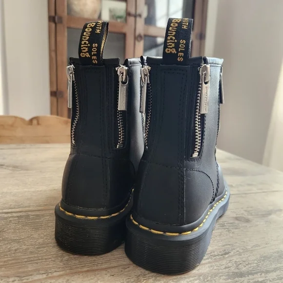 DR.MARTENS ZIP NAPPA 1460 BLACK Combat Moto boots, US Mens 4,US Women's 5 - Picture 6 of 12